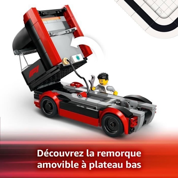 LEGO City 60445 F1-lastbil med F1-bilerne RB20 og AMR24 - Spil til drenge fra 8 år. Flerfärgad