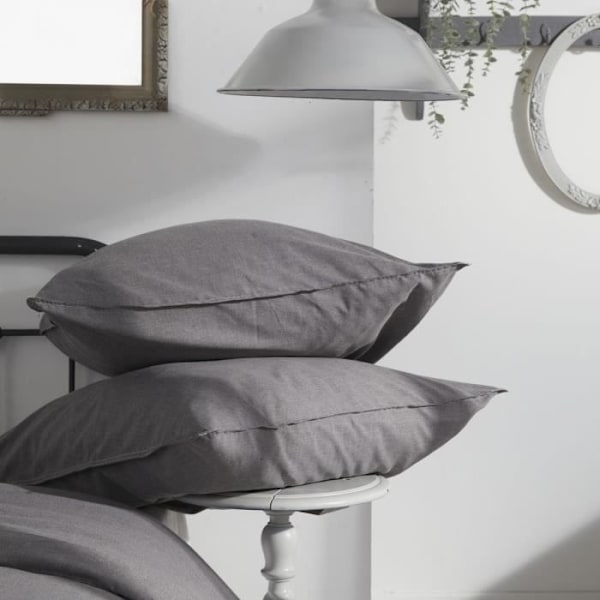 Sengetæppe - I DAG - CHARME - Chambray - Mørk grå Capucine - 260 x 240 cm