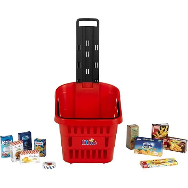 My Market - KLEIN - 7256 - Pyörillä varustettu ostoskori - Alkaen 2 vuotta röd svart