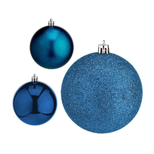 massor av blå plastjulkulor 7 x 8 x 7 cm (12 enheter)
