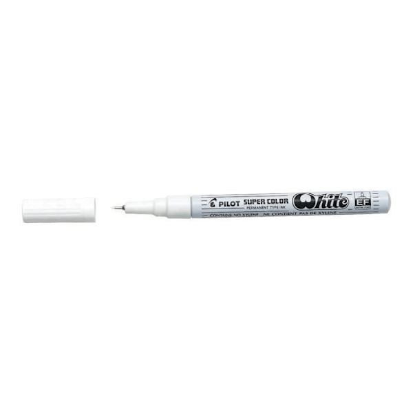 Pilot Super Color White pysyvä tussi 0,5 mm erittäin hieno
