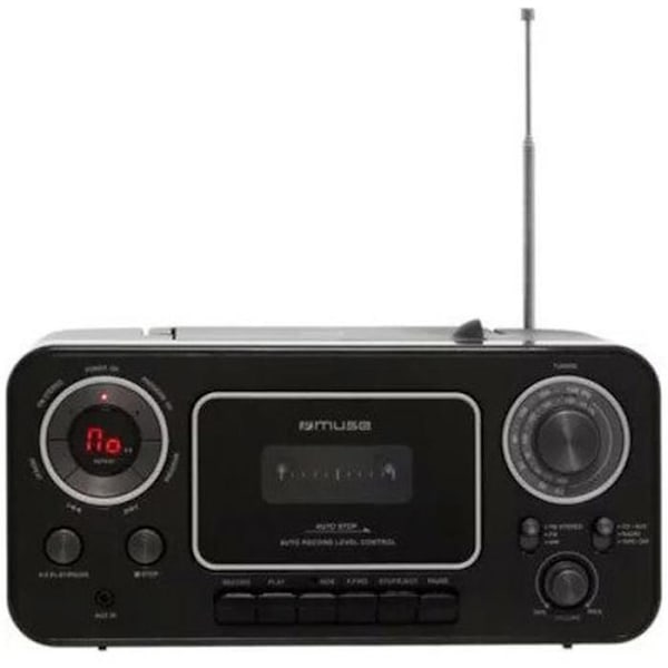 Boombox - MUSE - Radio CD K7 M 182 RDC - CD-soitin, Radio, Kasettinauhuri - Integroitu mikrofoni Svart