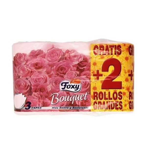 FOXY - Foxy Bouquet Color Toiletpapir 3 Lag 4 + 2 ruller