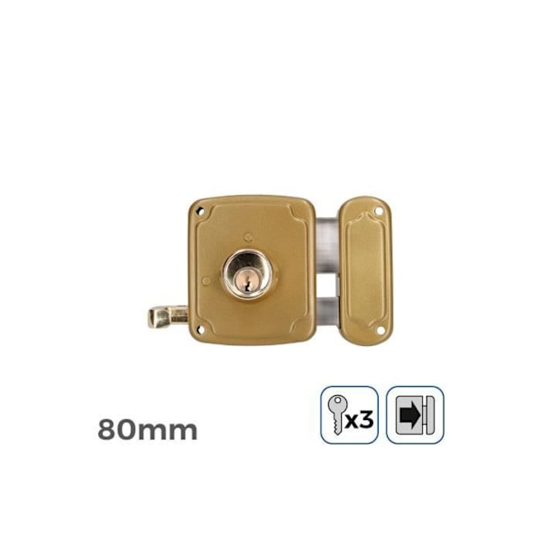 GENERIC pintalukko - Oikea - 3 pistettä - 80mm - Mukana 3 avainta