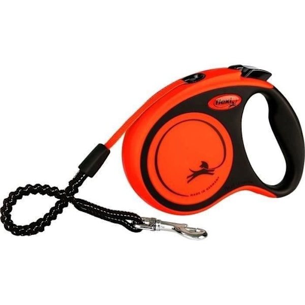 TRIXIE flexi XTREME sisäänvedettävä koiran talutushihna - Koko S - 5m - Musta ja oranssi sort/orange
