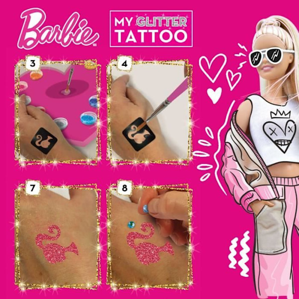 Barbie-tatuoinnit - LISCIANI - Barbie - Kimaltava tatuointi - Kimaltavat tatuoinnit - Turvallinen ja testattu materiaali Flerfärgad