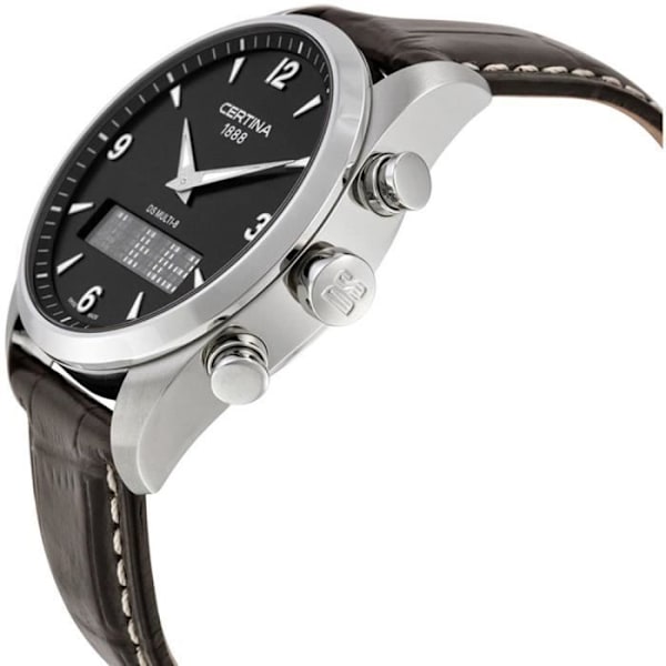 Klocka - Certina - DS Multi-8 - Svart läder - 42mm - Quartz - Herr Svart