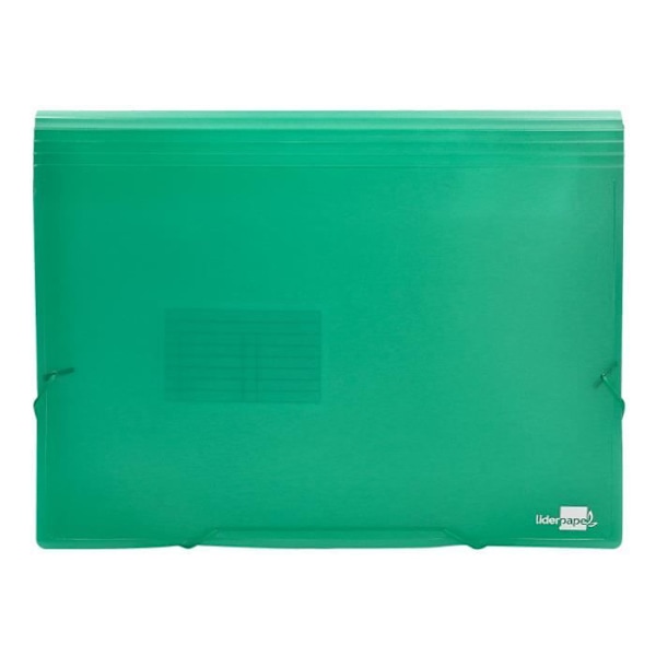 A4-lajittelija - Liderpapel - 13 Osastoa - Polypropeeni 700 Mikronia - Vihreä Läpinäkyvä Translucent, Grøn