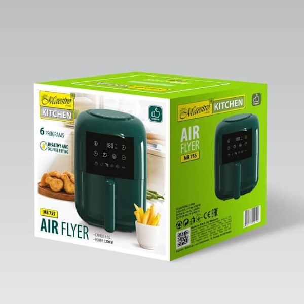 FEEL-MAESTRO MR-755 FRYER 3 L 1200 W VARMLUFTSFRITTER GRØN (MR-755)