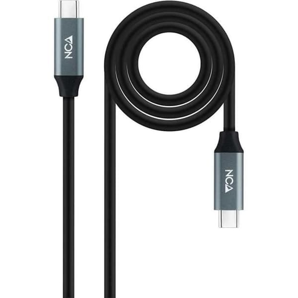 USB - C kaapeli - NanoCable 10.01.2101 - 1m - 3A Lataus - 480Mbps Siirto - Musta Sort