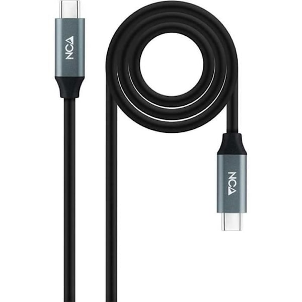 USB kabel til type C - NanoCable 10.01.2101 - 1m - 3A Opladning - 480Mbps Overførsel - Sort Sort