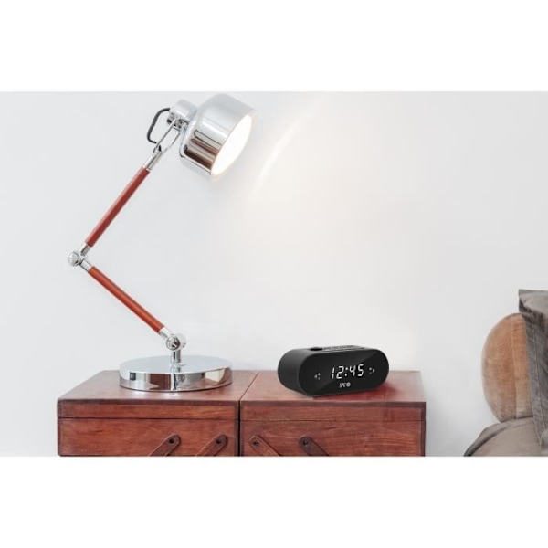 SPC FRODI MAX - Kompakt clockradio med justerbar projektor, stor snooze/sleep knap, dobbelt alarm, XL skærm, batteri backup