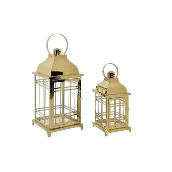 golvlampa guld glas metall (22 x 22 x 57 cm) (22 x 22 x 49 cm)