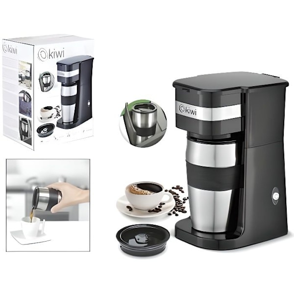 Elektrisk kaffemaskine - Kiwi - KCM-7505 - 750W - 420 ml - Sort