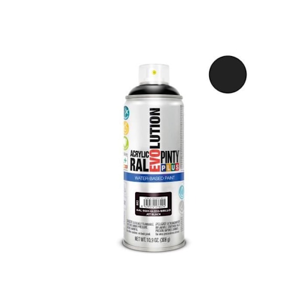 Spraymaling - GENERISK - Pintyplus Evolution - 520cc - Mørk Sort - Vandbaseret Mörk svart