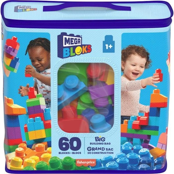 Mega Bloks - Classic Medium Bag 60 tegelstenar - Byggstenar - 12 månader och + DCH55 Flerfärgad