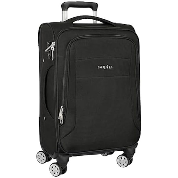 safta - Soft Cabin Trolley 20", kuffert på hjul, sikkerhedshængelås, let kuffert, 35 x 20 x 51 cm, sort farve, sort, Svart