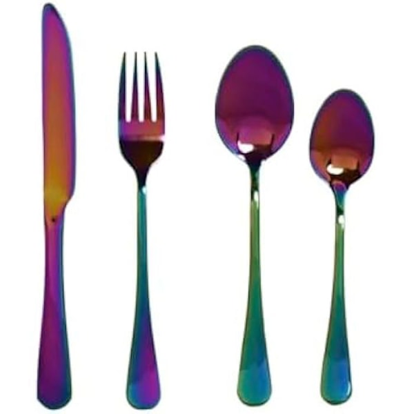 Bestickset - HOME ESPRIT - 16 delar - Rostfritt stål - Flerfärgad - Mått 1,8 x 0,3 x 23 cm Flerfärgad