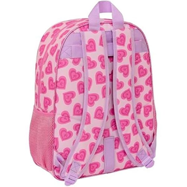 Barbie Love -koulureppu - SAFTA - Mukautuva vaunuun - Mukava ja monipuolinen - Vaaleanpunainen Rosa