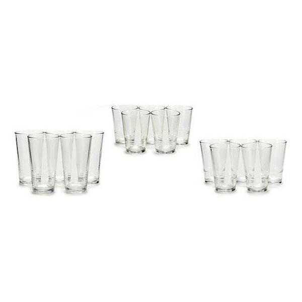 Vivalto Brillesæt (17 x 40 x 25 cm) (18 stykker) 6 x (51 cl) / 6 x (34 cl) / 6 x (23 cl)