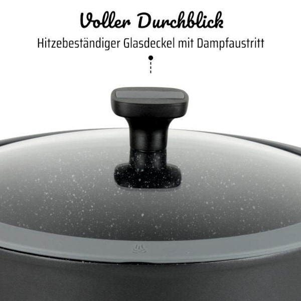 Marmite i aluminium - GSW - EASY CLICK - 20 cm - Induktionskompatibel - Sort