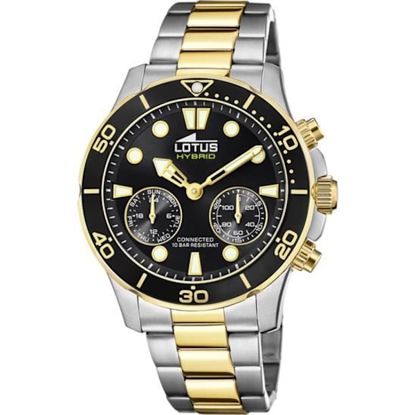 Smartwatch - Lotus - Smartime Hybrid Bicolore - Vandtæt 10ATM - Chronograf - Bluetooth svart