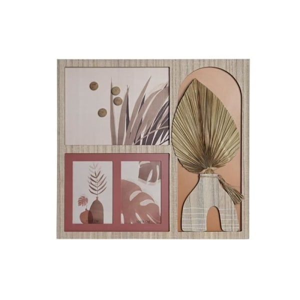 valokuvakehys 43 x 1,2 x 40 cm luonnon monivärinen puu mdf boho