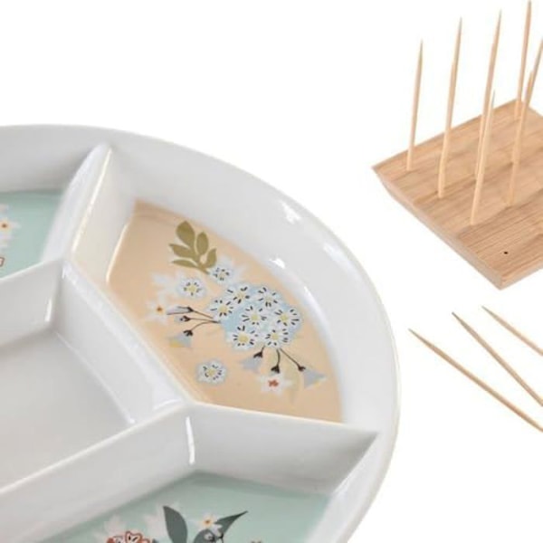 DKD Heminredning Förrättsbricka, Estándar grönt och beige