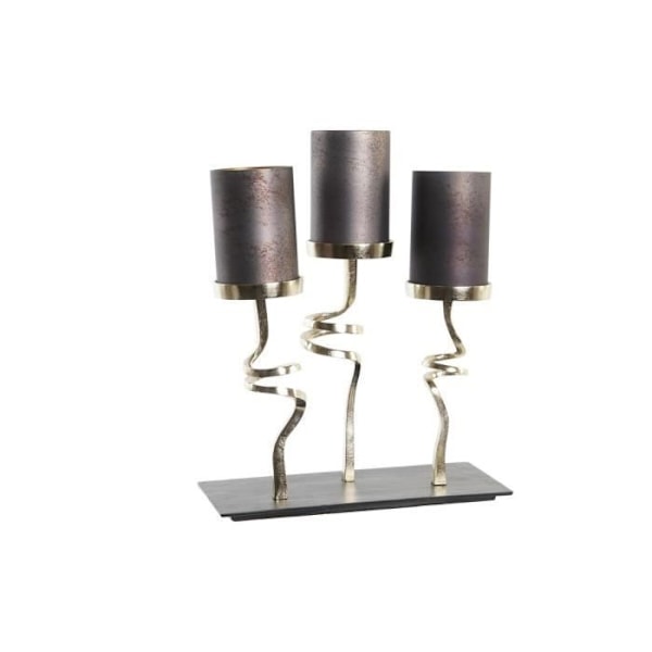ljushållare i aluminiumglas (37 x 16 x 47 cm)