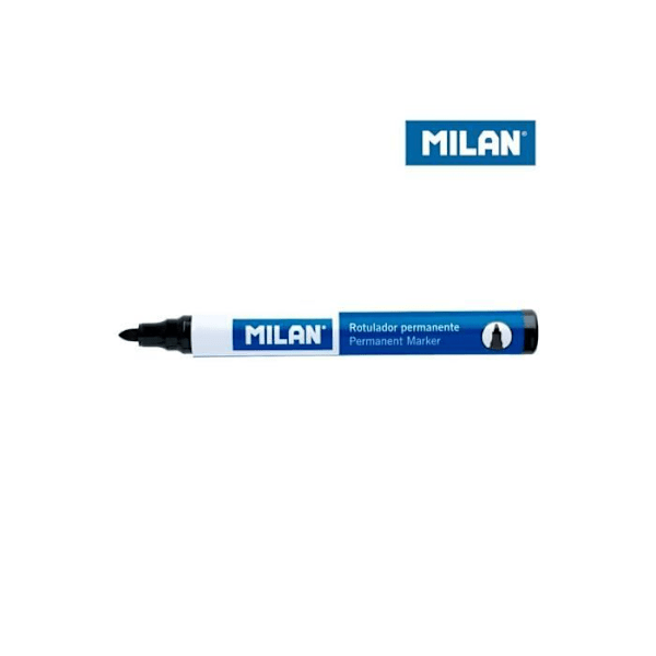 Pysyvät tussit - Milan - Pakkaus 12 - Musta - Pyöreä kärki - Ø4mm Svart