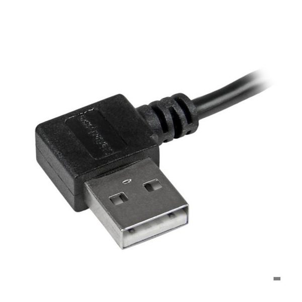 STARTECH.COM USB A til Micro B-kabel med retvinklede stik - Micro USB-ledning - M/M - 1 m - Sort