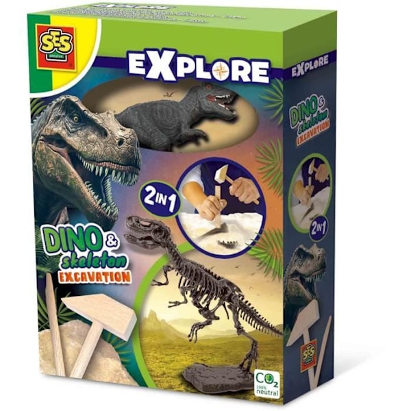Dinosaurusten ja luurankojen kaivuu 2 in 1 - T-rex - SES CREATIVE