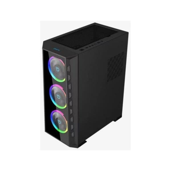 Caja Hiditec MH12 Glas E-ATX ARGB 4 Ventilatorer Tempereret Glas USB-C Sort