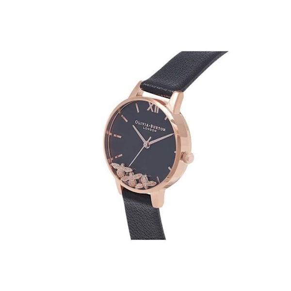 Klocka - Olivia Burton - OB16CH06 - Svart urtavla - Armband i äkta läder - Quartz 30mm Svart, roséguld