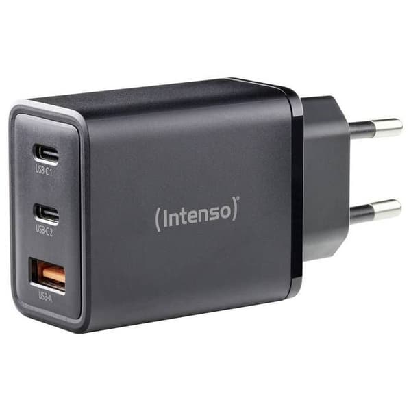 Intenso W65ACC GaN USB-lader 65 W 1x USB-A, 2x USB-C® sort indvendig GaN, USB Power Delivery (USB-PD)
