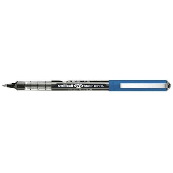 Stylo roller - uni-ball - eye ocean care 0.7 - blæk Super Ink - genbrugsplast - sort Svart