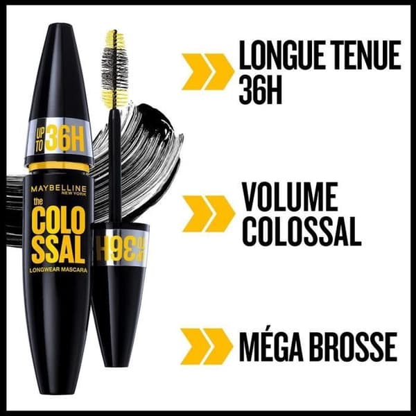 MAYBELLINE NEW YORK Colossal vedenpitävä ripsiväri musta 9,5 ml Sort