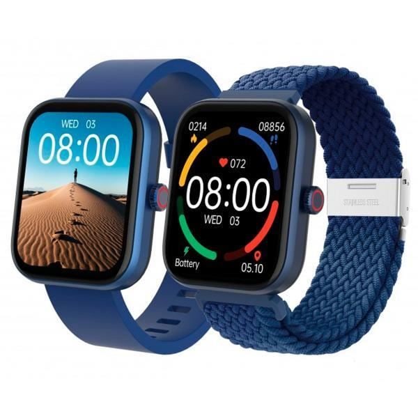 1,8" Round Dial Smartwatch DCU Smartwatch Los Angeles i blåt med 1,8" Touchscreen, Bluetooth 5.3 Connectivity, 22