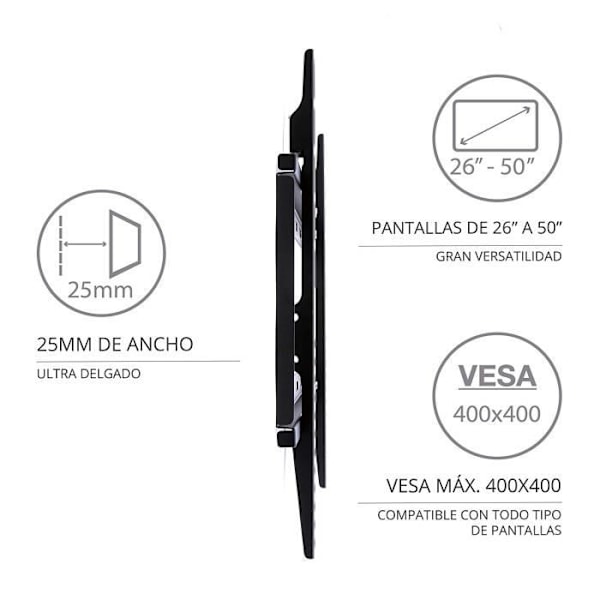 TM Electron Tmslc109 M Universaalinen TV-seinäkiinnike – Musta 1591