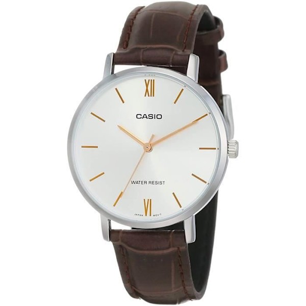 Klocka - CASIO - LTP-VT01L-7B2 - Brunt Läder - Kvarts - 34 mm kastanj