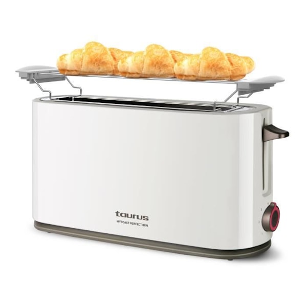 Taurus MyToast Perfect Bun 1000W brödrost, extra lång öppning, 7 nivåer, 3 funktioner, avfrostningsfunktion