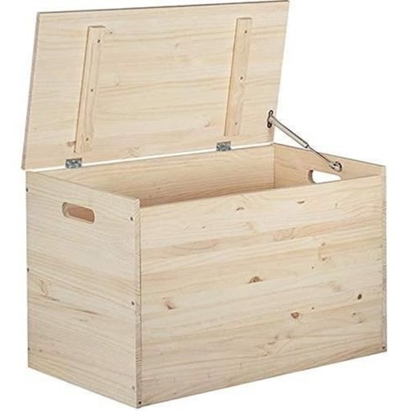 Opbevaringskiste - 80 x 40 x 50 cm - massiv fyrretræ Naturlig