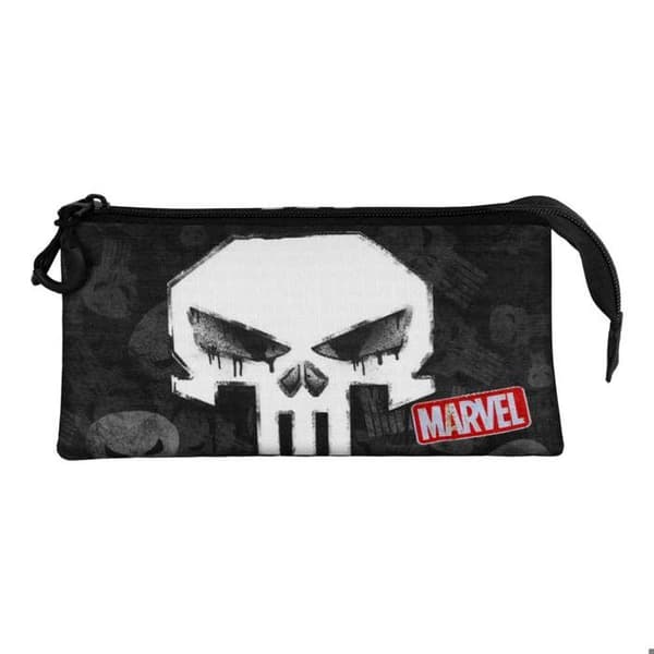 Trousse Triple - Punisher Skull - Sort - One Size Sort