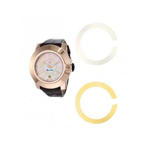 Damklocka - Glam Rock - GR32052 - Läder - Ø 44 mm - Vattentålighet 10 Atm Svart
