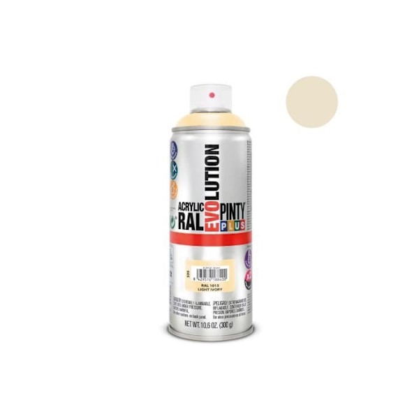 Akrylmaling - GENERISK - Pintyplus Evolution - 520cc - Let elfenben - Ultrahurtigttørrende Ljust elfenben
