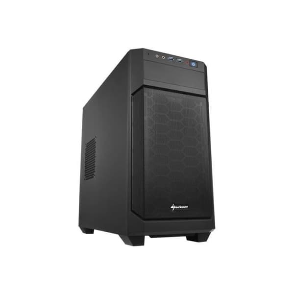 Tietokonekotelo - Sharkoon - V1000 - Midi Torni - Micro ATX - Ilman virtalähdettä - Musta musta