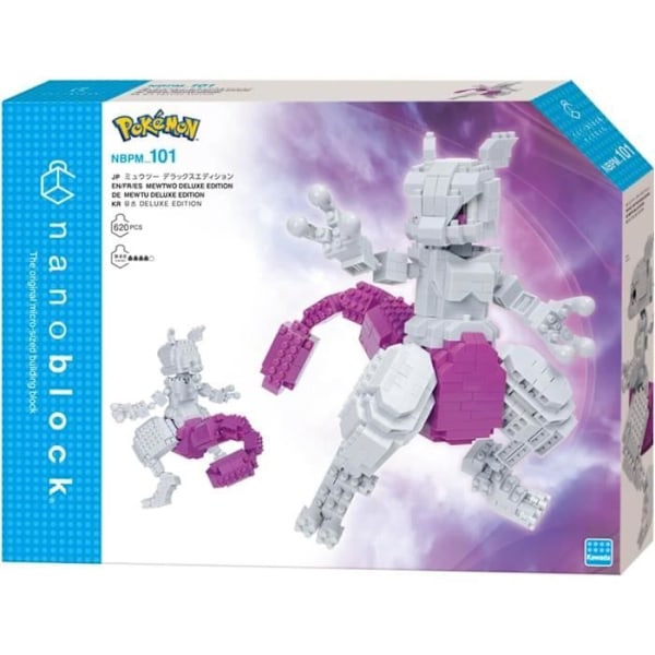 Figurine i mursten - BANDAI - NANOBLOCK - Pokémon - Mewtwo