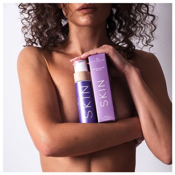 Tør olie mod cellulite - COCOSOLIS - 110ml - Reducerer udseendet af cellulite Violet