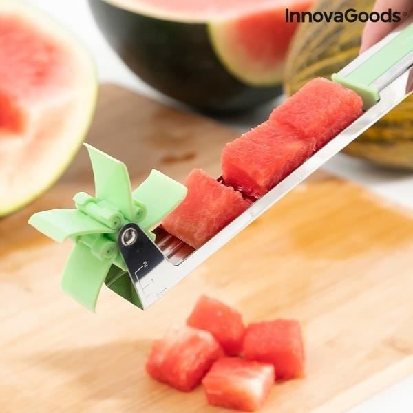 Vesimelonikuutioleikkuri - INNOVAGOODS - Tasainen ja tarkka leikkaus - Ergonominen kahva - Vihreä