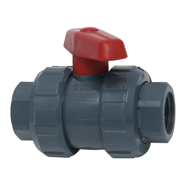 PVC-kuulaventtiili 1" - Aqua Control - 1 kpl - UV-suojattu - Musta - Yleisventtiili Svart